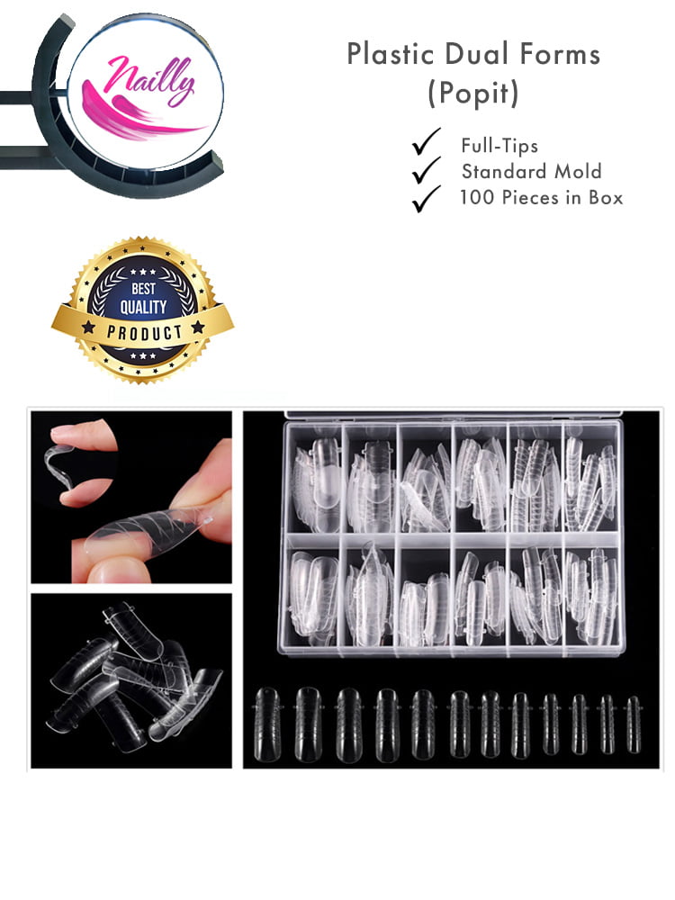Moule standard en plastique « Dual Forms » de Nailly Professional, 100 pièces