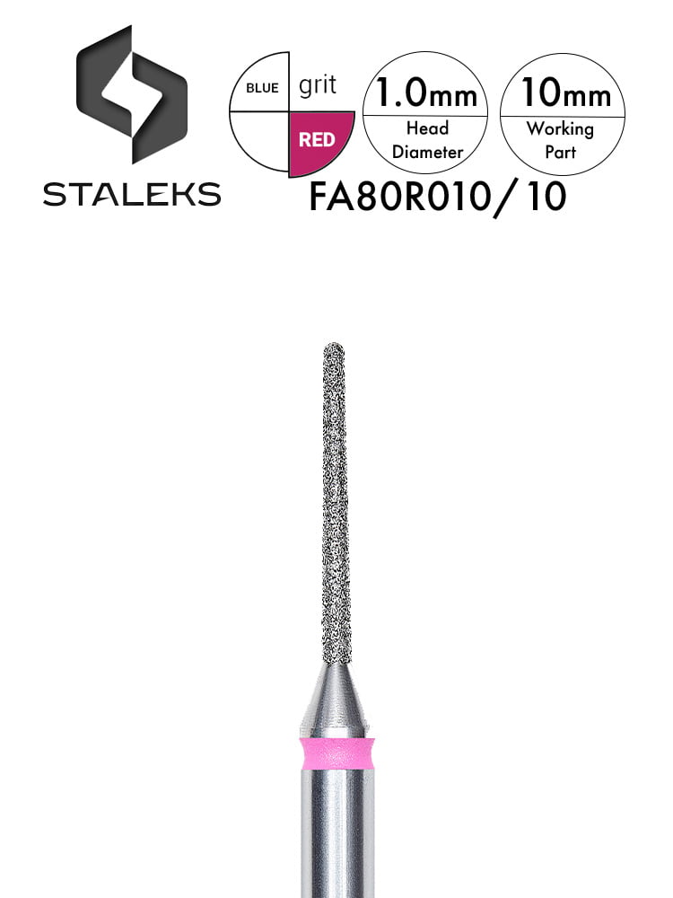 embout professionnel en forme d'aiguille pour couper les cuticules, de couleur rouge