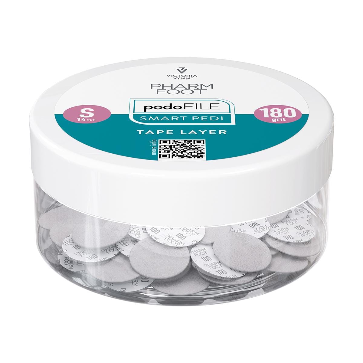 Limas de disco Pharm Foot PODO con cinta adhesiva, tamaño S, grano 180