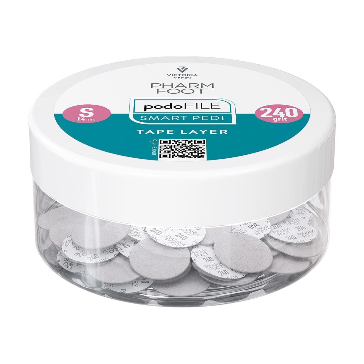 Limas de disco Pharm Foot PODO con cinta adhesiva, tamaño S, grano 240