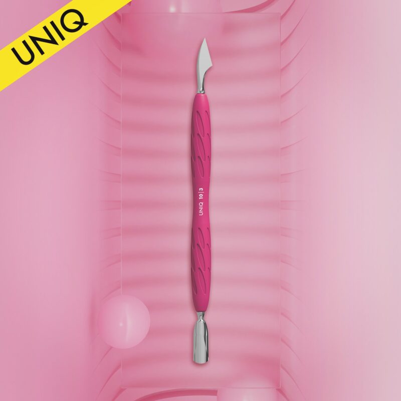 Pousse-cuticules Staleks PRO « Gummy » avec manche en silicone UNIQ 10 TYPE 3 (pousse-cuticules et nettoyeur arrondis et étroits)