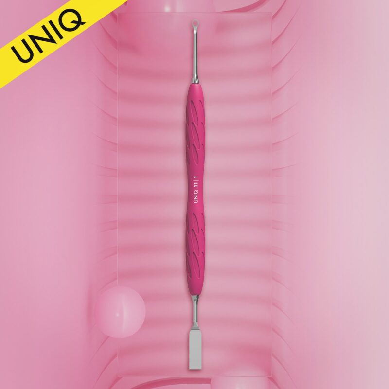 Pousse-cuticules Staleks PRO « Gummy » avec manche en silicone UNIQ 11 TYPE 1 (pousse-cuticules droit, plat et en boucle)