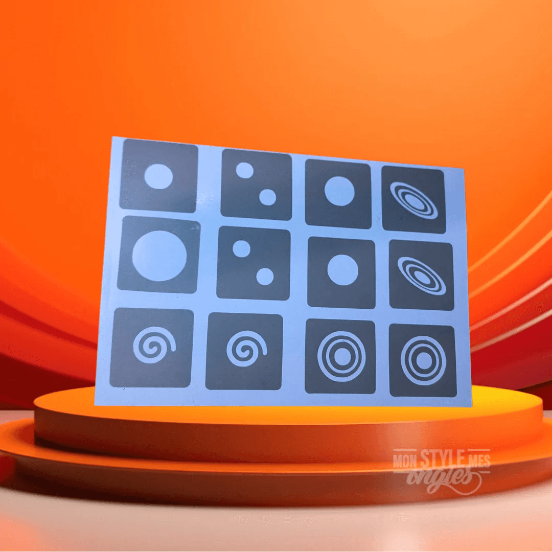 MSMO Reusable Stencil – "Circles & Spirals" Pattern (Airbrush & Nail Art)