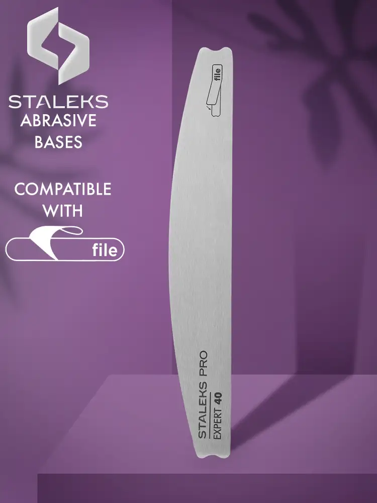Socle métallique en forme de croissant Staleks PRO pour lime à ongles Expert 40