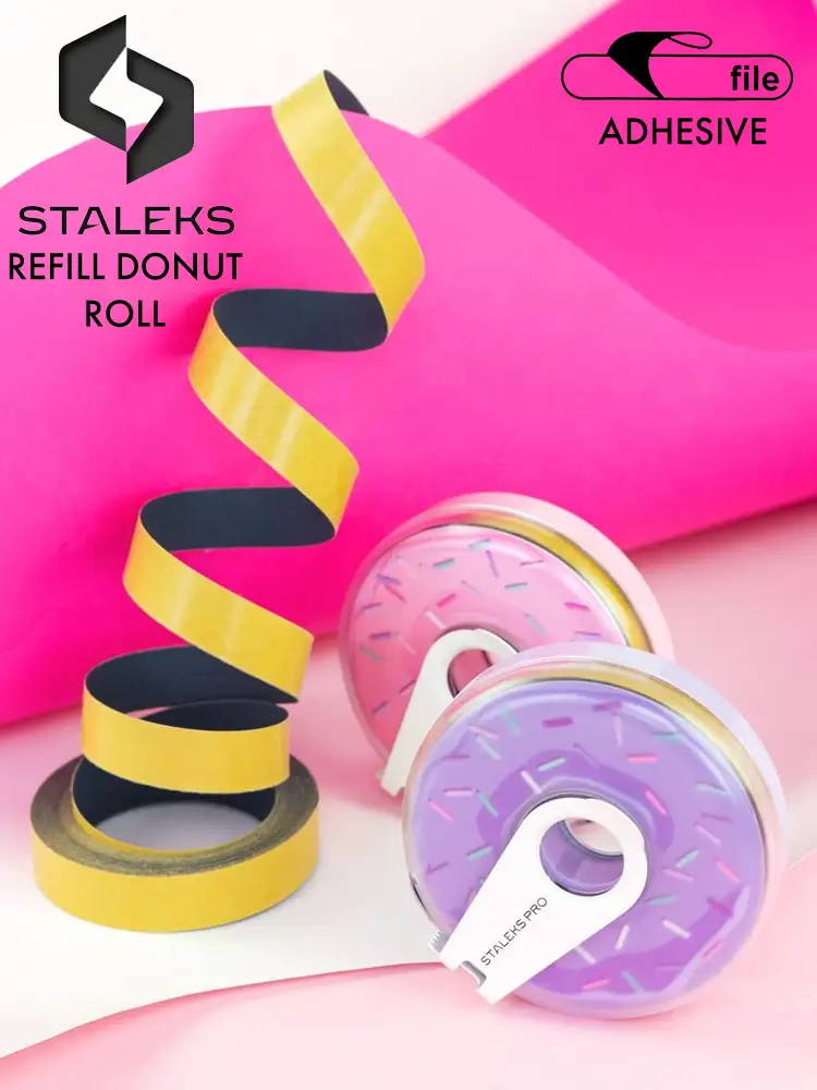 Recharge de limes adhésives pour ongles Staleks PRO, rouleau en forme de beignet