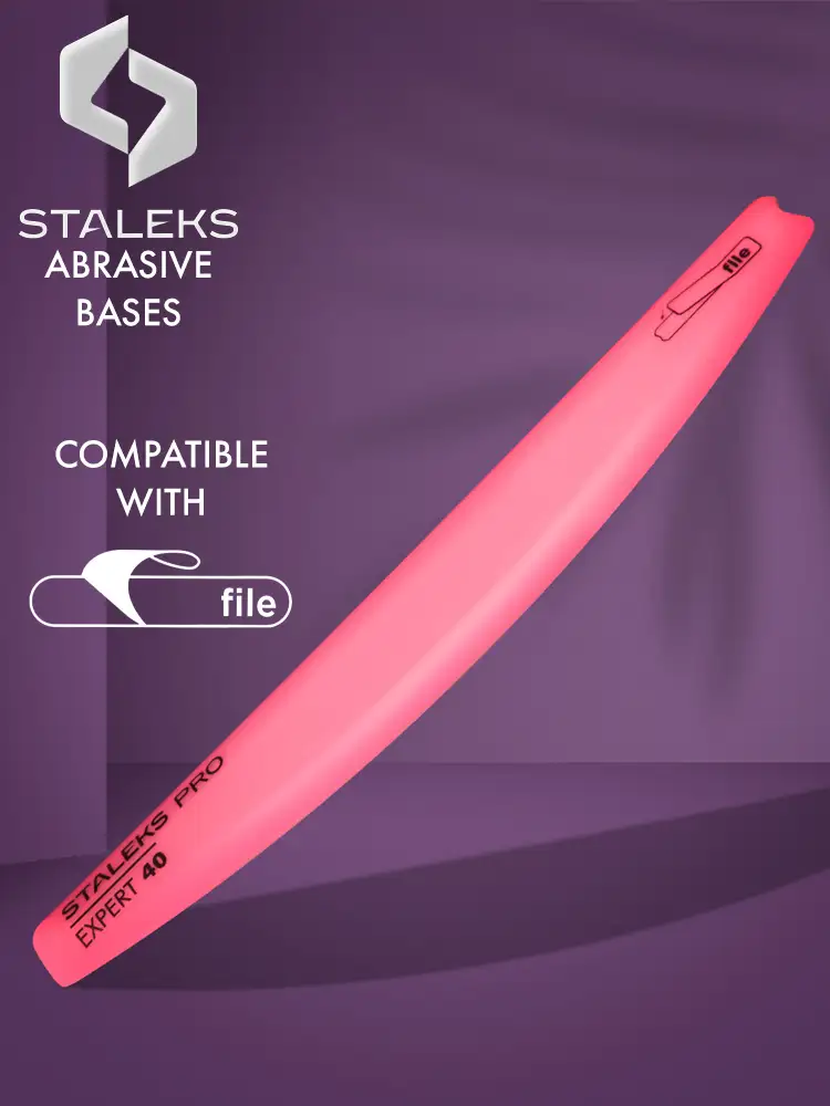 Base en plastique Staleks PRO en forme de croissant incliné pour lime à ongles Expert 40