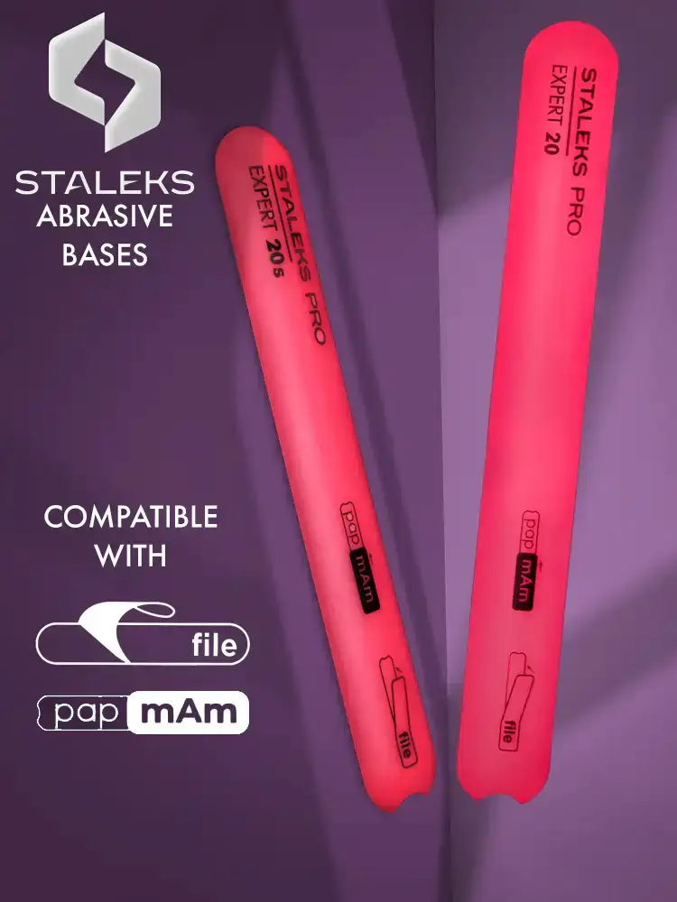 Base en plastique droite et inclinée Staleks PRO pour lime à ongles Expert 20S et 20 exemplaires