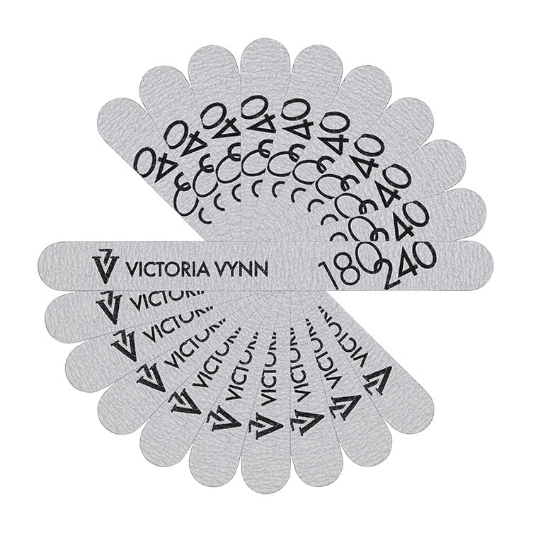 Victoria VYNN Lime à ongles droite blanche 180/240, lot de 10