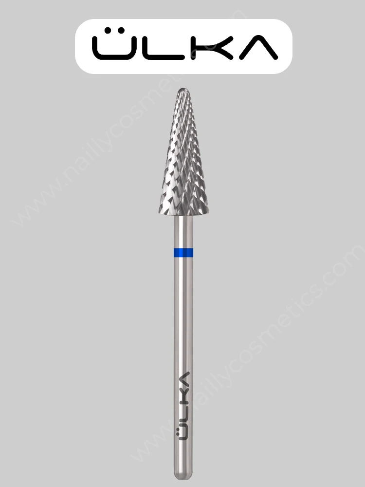 Broca de carburo para uñas ÜLKA, cónica, con cabeza azul, diámetro de 6,0 mm