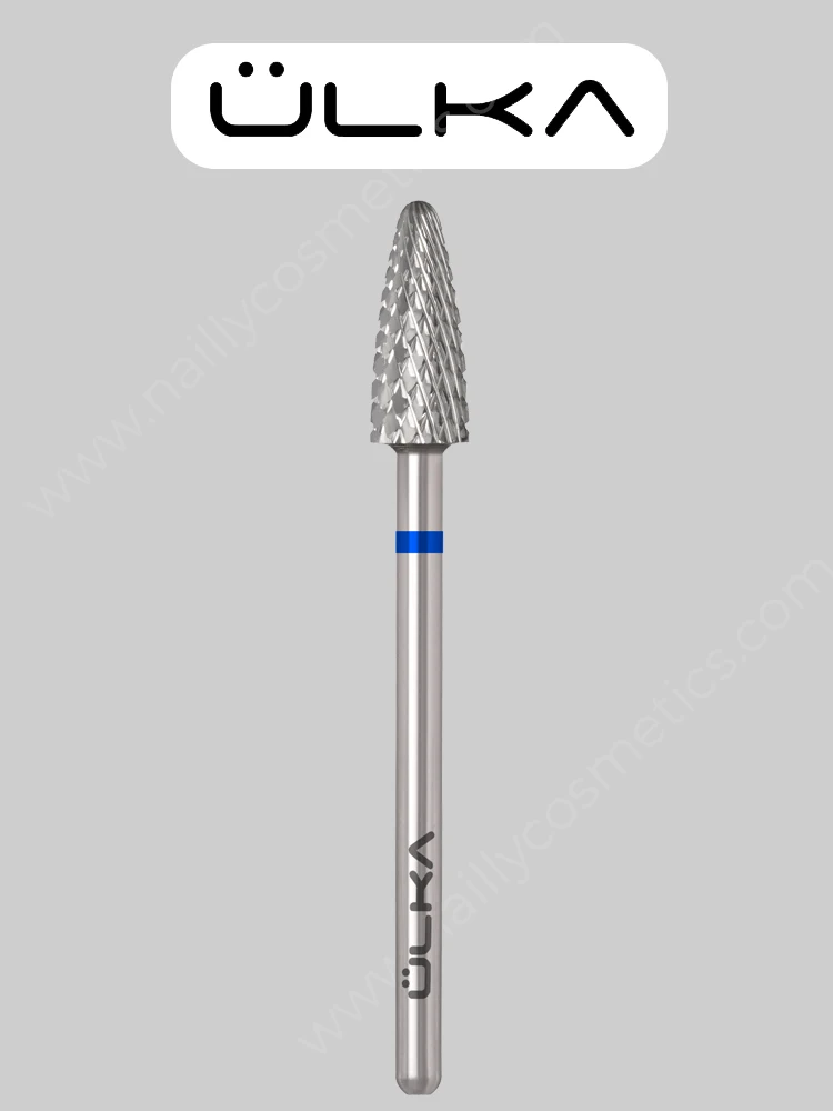 Broca de carburo para uñas ÜLKA, color azul maíz, diámetro 5,0 mm