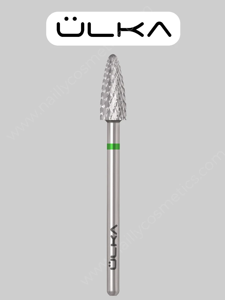 Broca de carburo para uñas ÜLKA, cabeza verde maíz, diámetro 5,0 mm