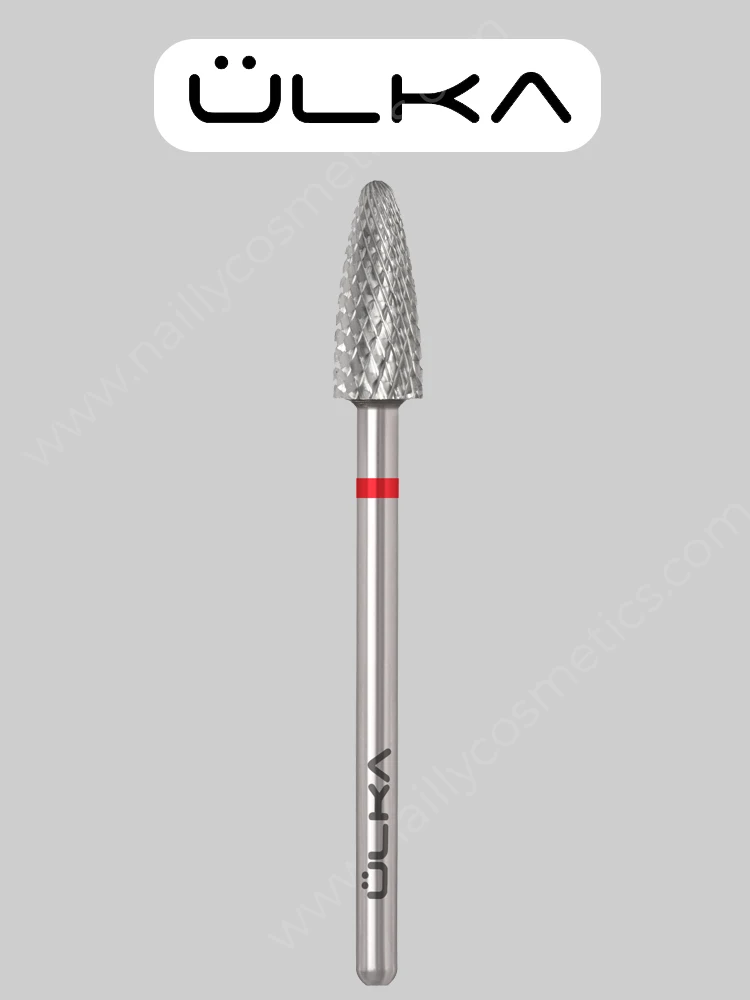 Broca de carburo para uñas ÜLKA, cabeza roja, diámetro 5,0 mm