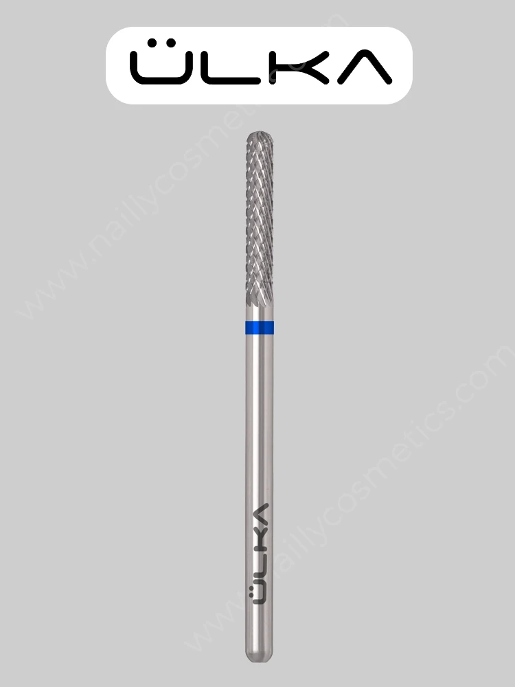 Broca de carburo para uñas ÜLKA, tipo aguja, con punta azul, diámetro de 2,3 mm