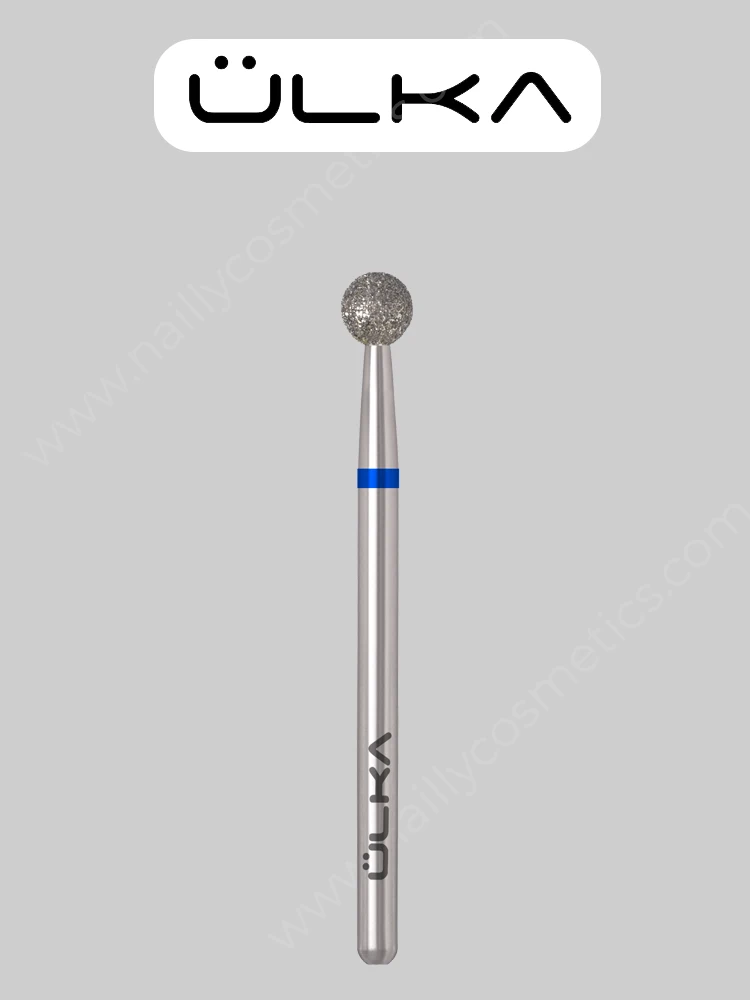 Broca para manicura ÜLKA Diamond, cabeza esférica azul, 4 mm – B040-M
