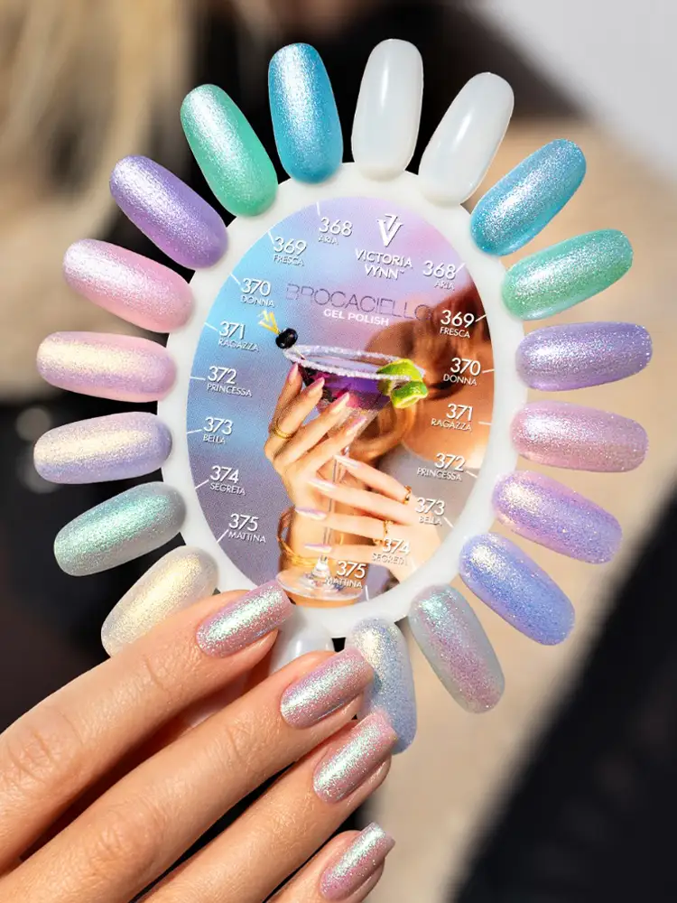 Colección Victoria Vynn Brocaciello: esmaltes en gel, paleta de colores 368-375