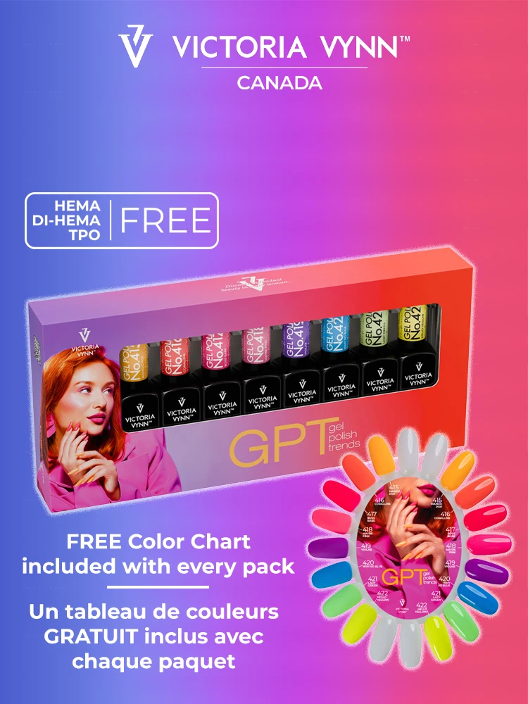 Lot de 8 vernis gel Victoria VYNN GPT avec nuancier