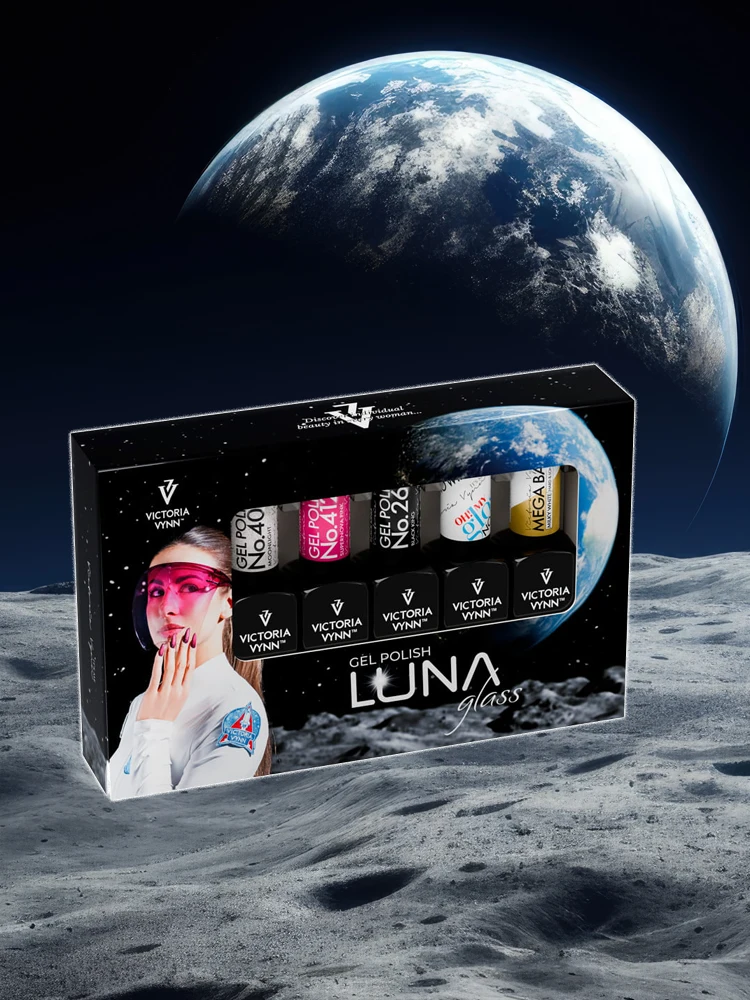 Paquete de 5 vasos de vidrio Victoria Vynn Luna con 412