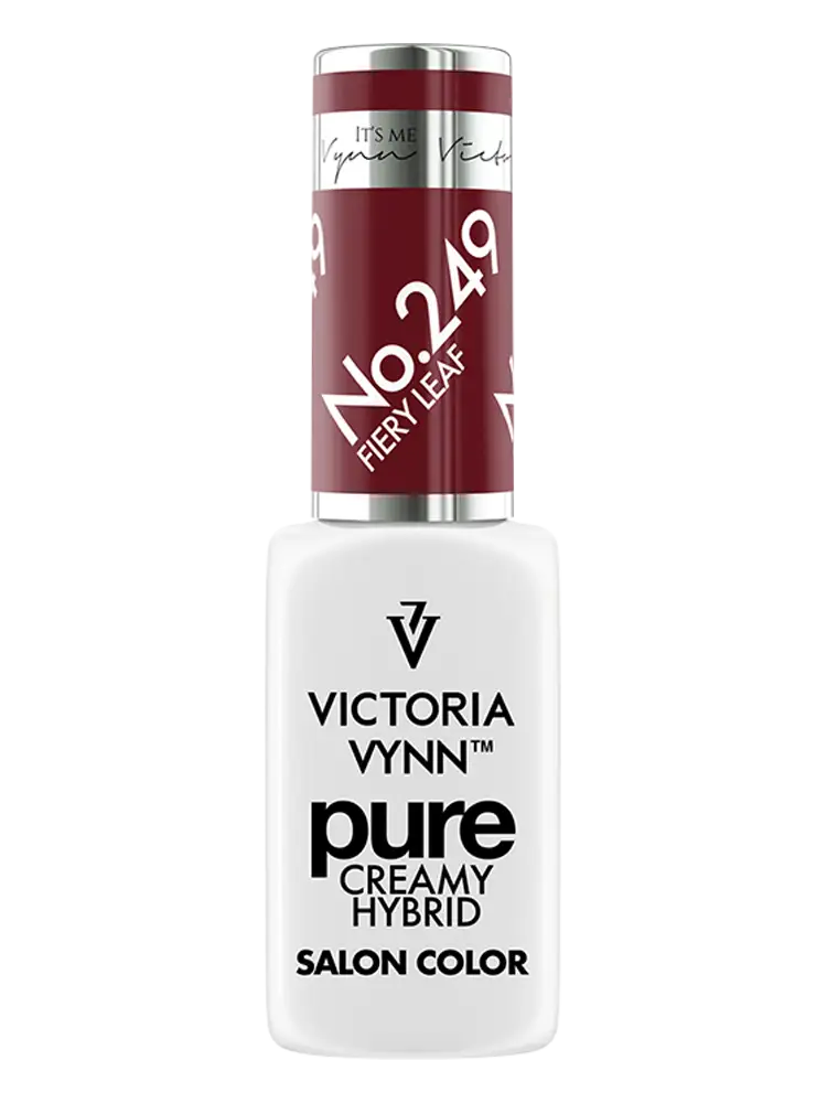 Victoria Vynn, híbrido cremoso puro, rojo otoñal, colección «Earthy», n.º 249, «Fierry Leaf»