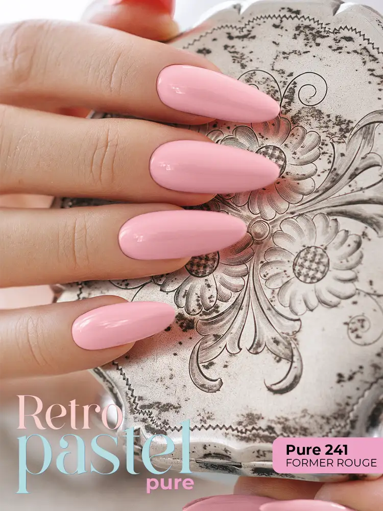 Victoria VYNN Esmalte en gel híbrido puro, cremoso, coral pastel claro, pátina vintage, n.º 241
