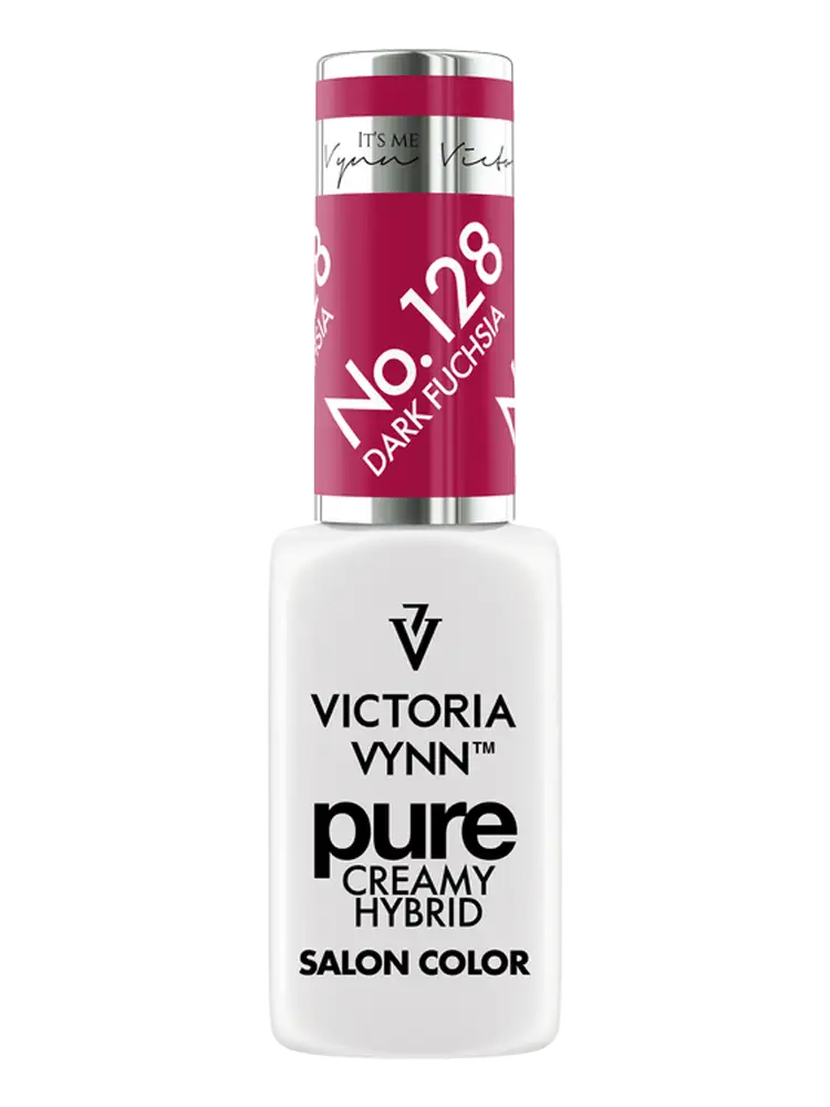 Esmalte en gel Victoria VYNN Pure Dark Fuchsia, textura cremosa, n.º 128