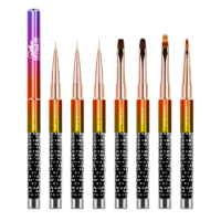 Juego de 7 pinceles profesionales para nail art de MSMO – Kit completo de pinceles para nail art