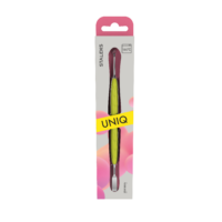 Staleks PRO Manicure pusher Gummy with yellow silicone handle UNIQ 11 TYPE 1 (straight flat and loop pusher)