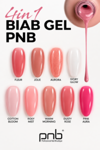 Carta de colores del gel PNB 4 en 1 BIAB en tarjeta (9 colores)