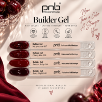 Tabla de colores del gel para uñas PNB Builder Red Romance 037–040 (4 colores)