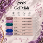 Carta de colores de la colección Ice Gem de esmaltes en gel PNB, 10L-15L (6 colores)