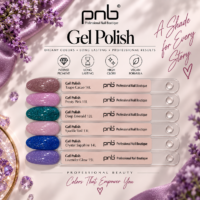 Carta de colores de la colección Ice Gem de esmaltes en gel PNB, 10L-15L (6 colores)