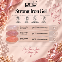 Tabla de colores del gel PNB Strong Iron Crystal 005–007 (3 colores)