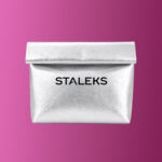 Staleks Cosmetic bag silver eco-leather, size L
